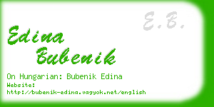 edina bubenik business card